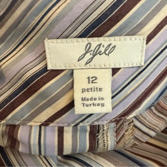 J.Jill striped patchwork A-line skirt Vintage Cottagecore Cabincore Size 12 - Picture 10 of 11